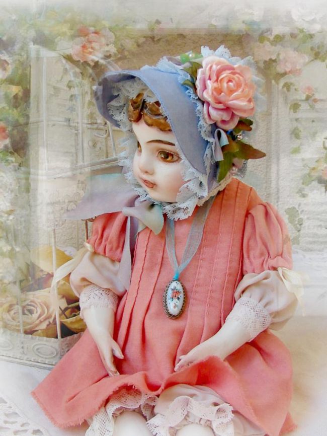 Шляпка для куклы «Викторианские розы»