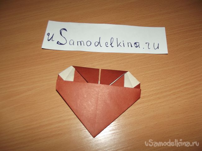 Оригами сердце с галстуком
