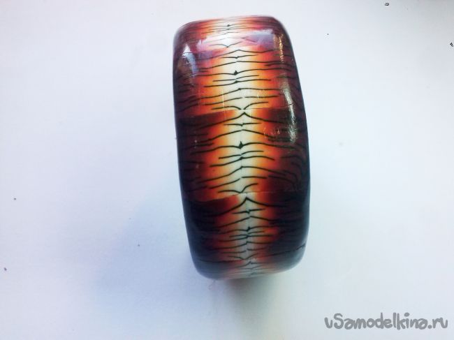 Браслет «Тигриная шкура» из полимерной глины